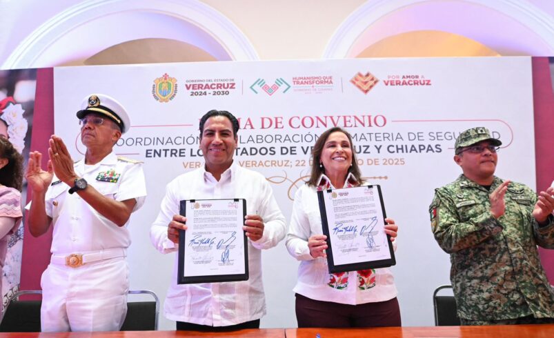 Sur del país se fortalece en seguridad con acuerdo entre Veracruz y Chiapas