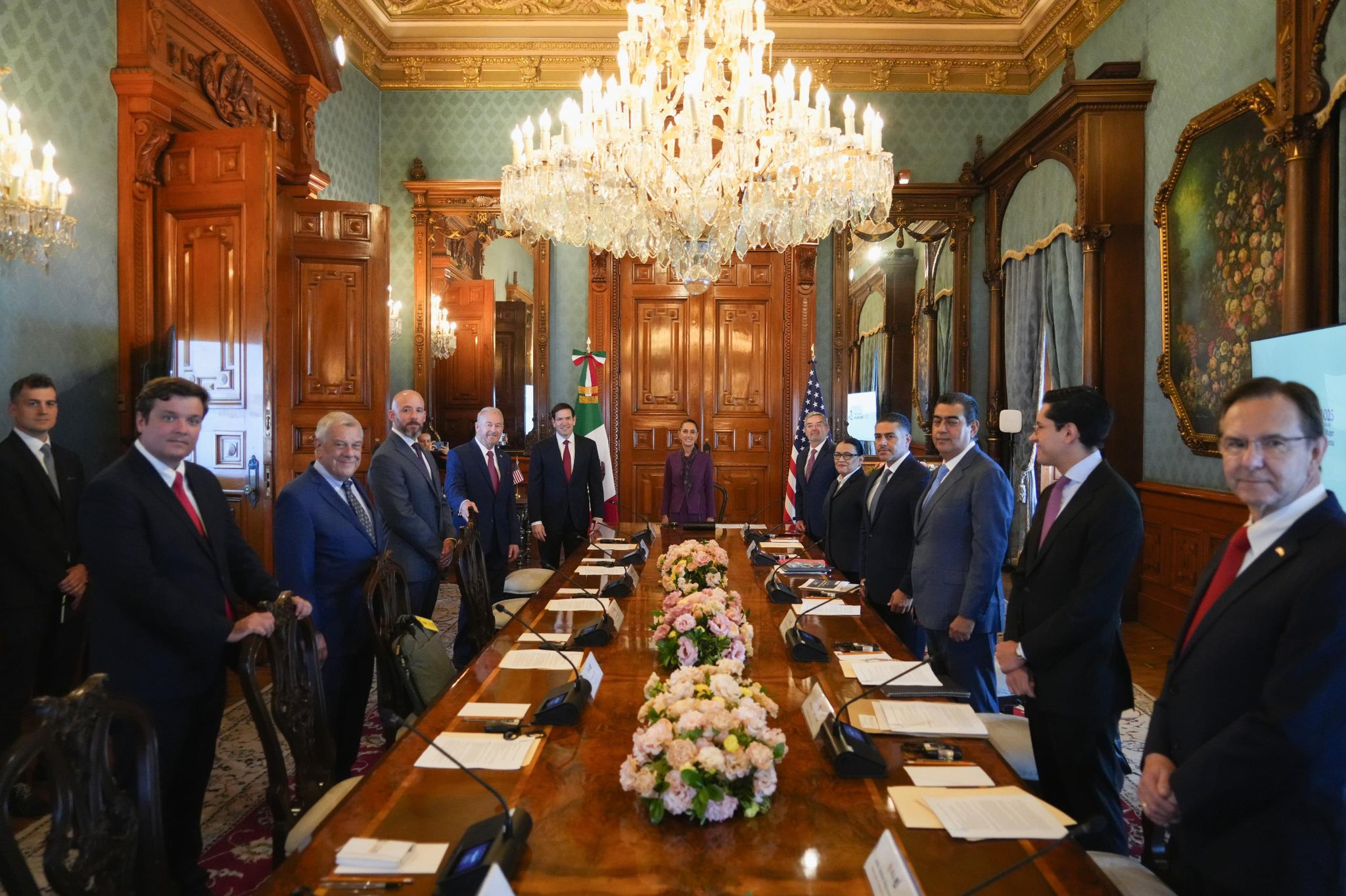 Marco Rubio se reúne con Claudia Sheinbaum en Palacio Nacional
