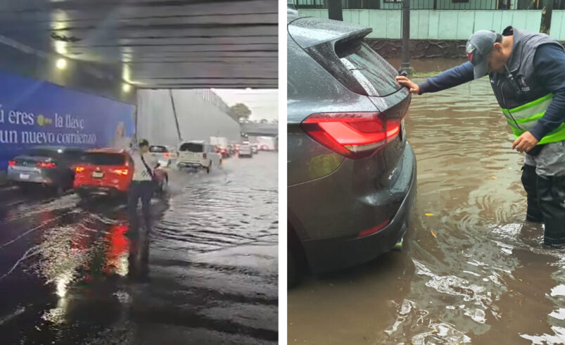 Calles inundadas y caos tras fuerte lluvia en CDMX; suben alerta
