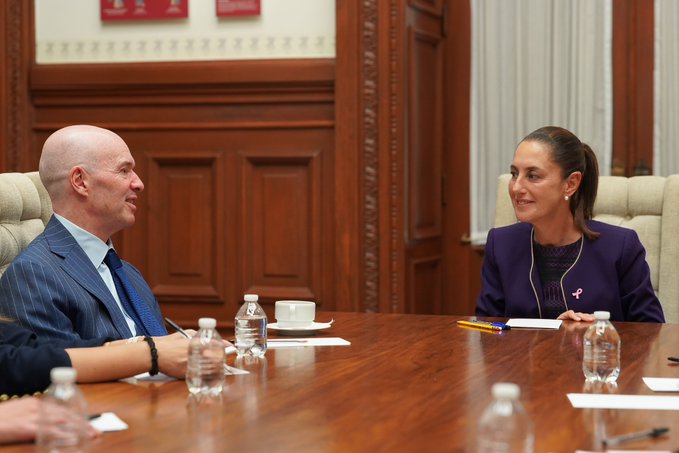 Sheinbaum recibe a Ben Horowitz en Palacio Nacional; hablan sobre desarrollo de IA