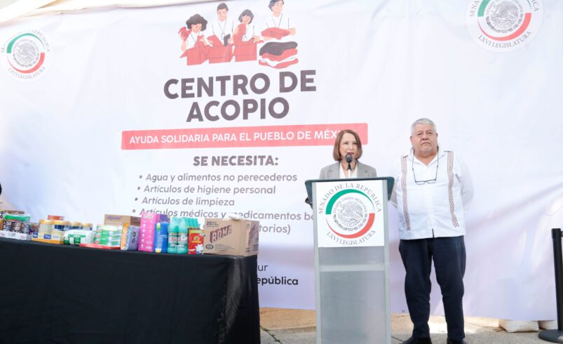 Instalación del Centro de Acopio para ayuda a damnificados por lluvias