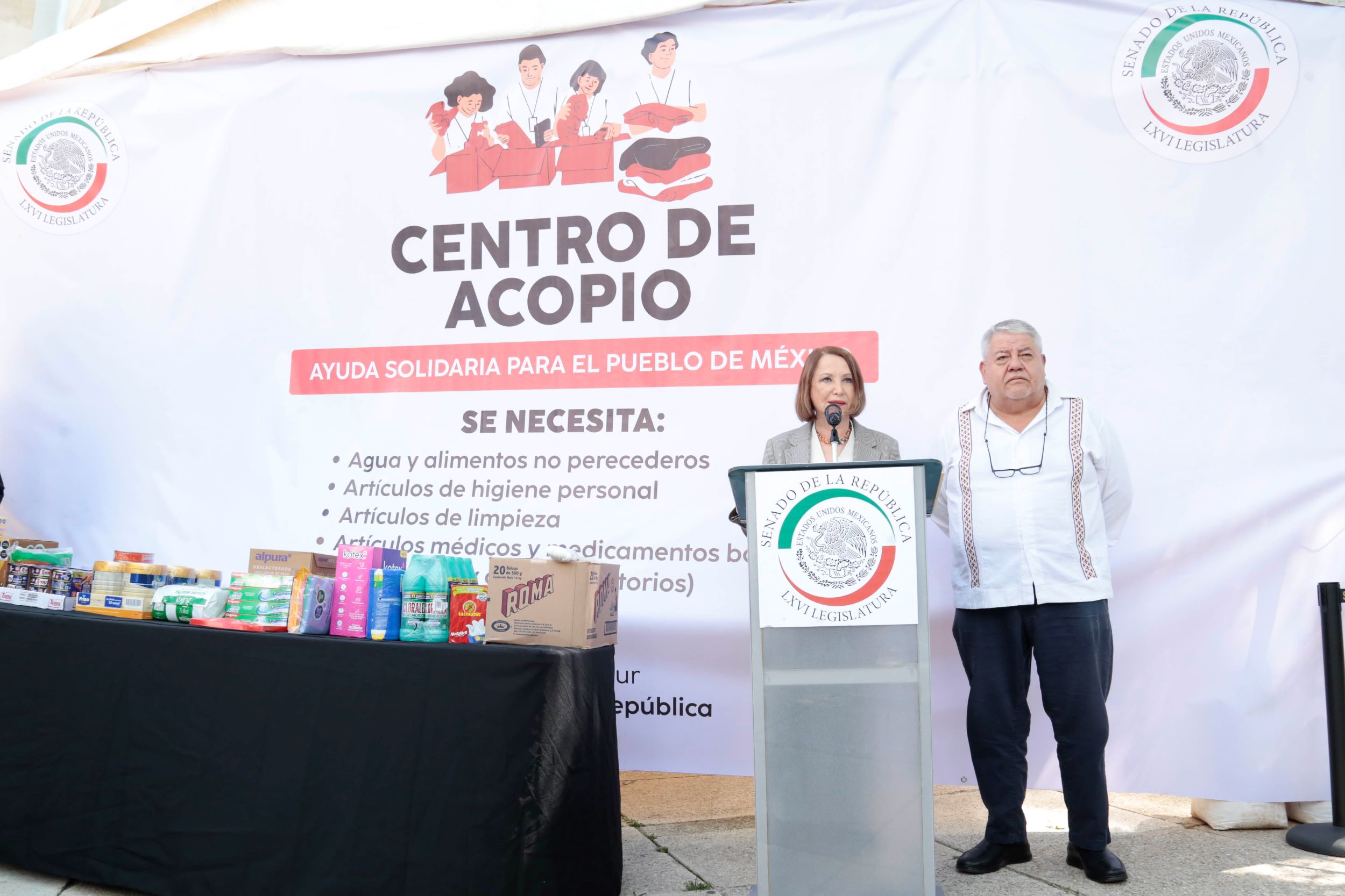 Instalación del Centro de Acopio para ayuda a damnificados por lluvias