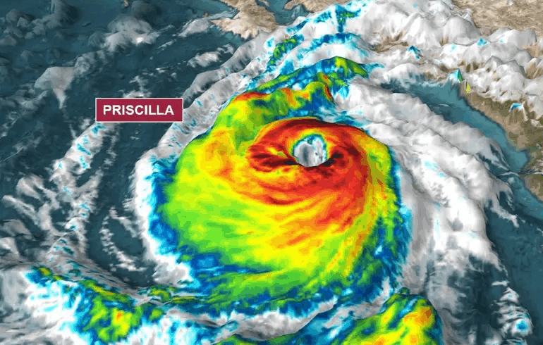 Ciclón ‘Priscilla’ se degrada a tormenta tropical en costas de Baja California Sur
